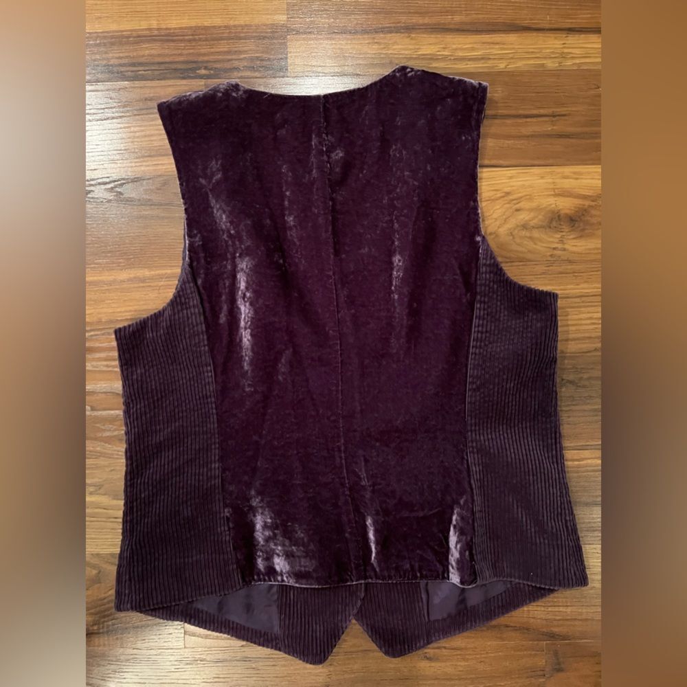 NEW J JILL purple VELVETY VEST SZ medium  18% SILK NWT RET $74.99 - Picture 4 of 4